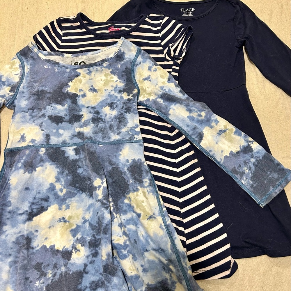 Blue and Navy Kids Dress Set